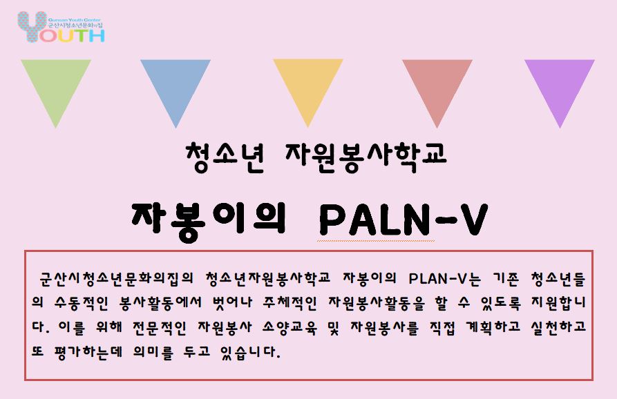청소년 자원봉사학교 ' 자봉이의 plan‐v '