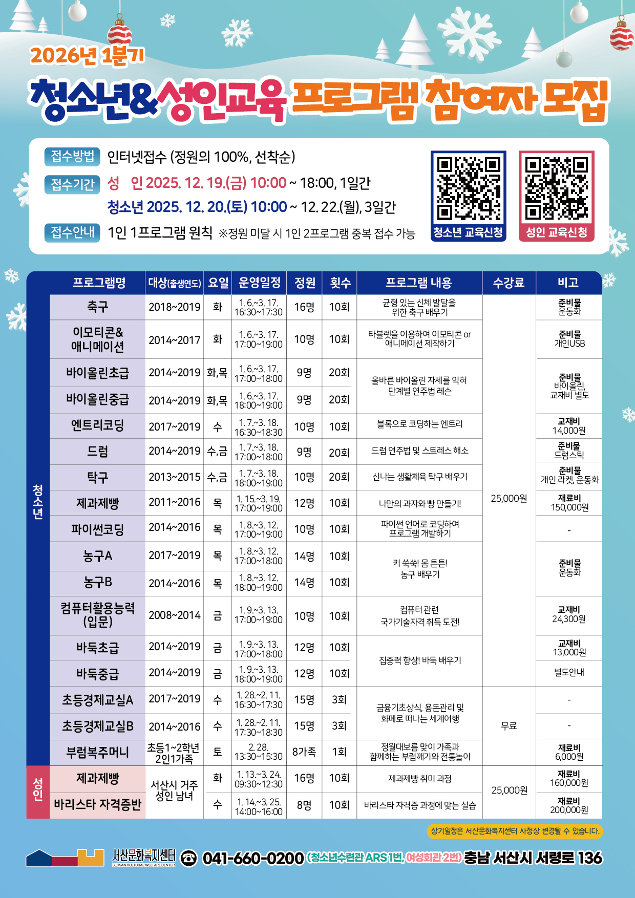 2026년 1분기 청소년교육프로그램 바둑초급